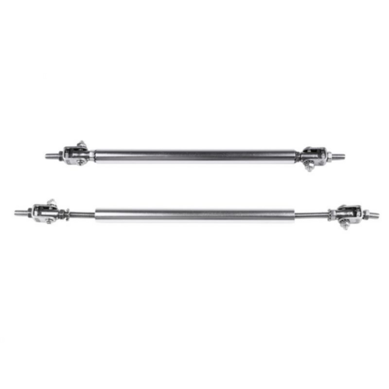 BPA-Free Natural Pair Silver Bumper Adjustable Car Lip Splitter Strut Rod Tie Bars(E10494101CP??For Universal – 2 Piece