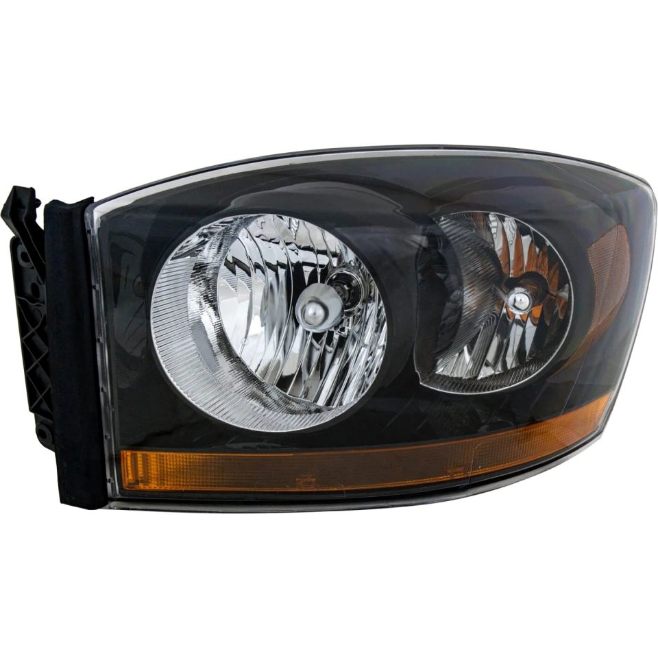 Silicone Headlight For 2006 Dodge Ram 1500 2500 3500 Left Black Housing With Bulb