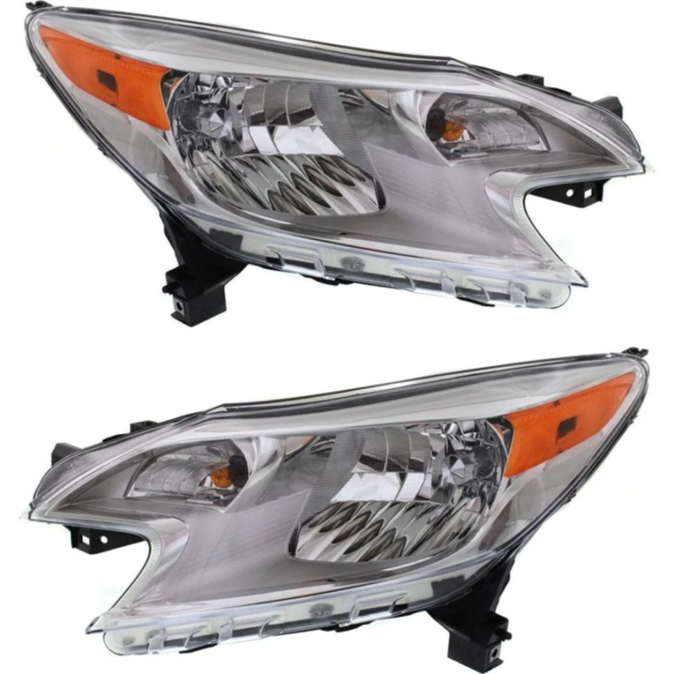 Natural Storage Headlight Set For 2014-2016 Nissan Versa Note Left and Right With Bulb CAPA 2Pc