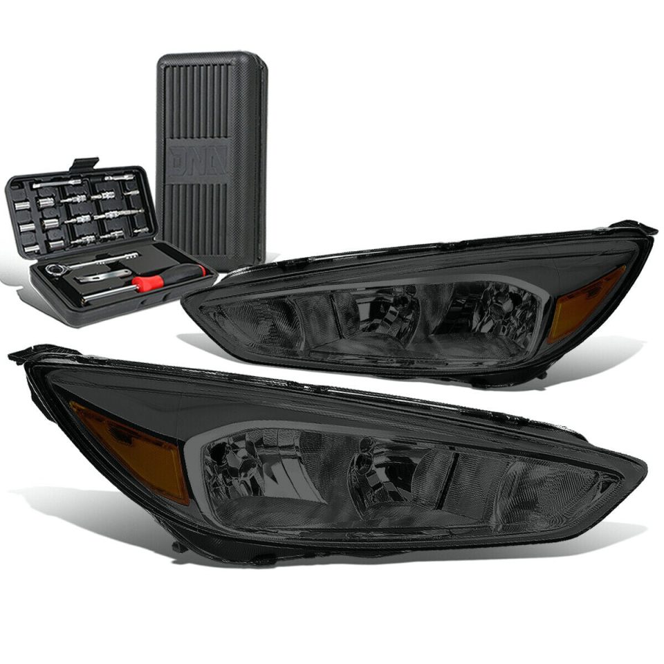 Core Office 2015-2018 d Focus Gen3 Pair Smoked/Amber Signal Headlight Lamps+Tool Box