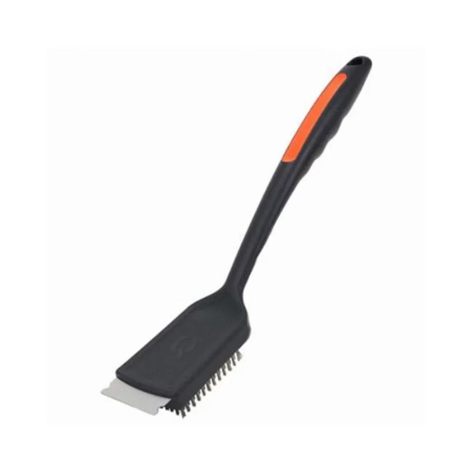 Space-Saving Portable Mr. Bar-B-Q 60305Y Tough Grill Brush, Stainless Steel Bristles, 16.5 In. Handle - Quantity 1