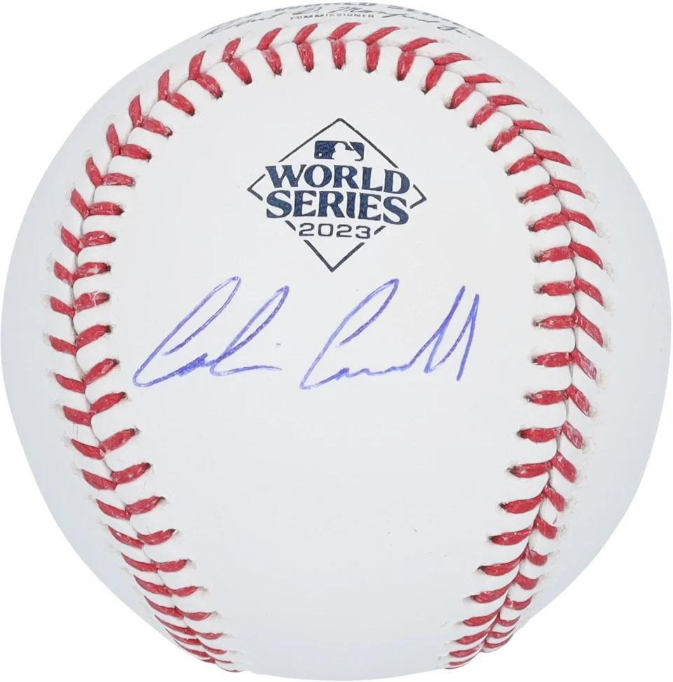 Glossy Best-Selling Corbin Carroll Arizona Diamondbacks Autographed 2023 World Series Logo Baseball - Fanatics Authentic Certified