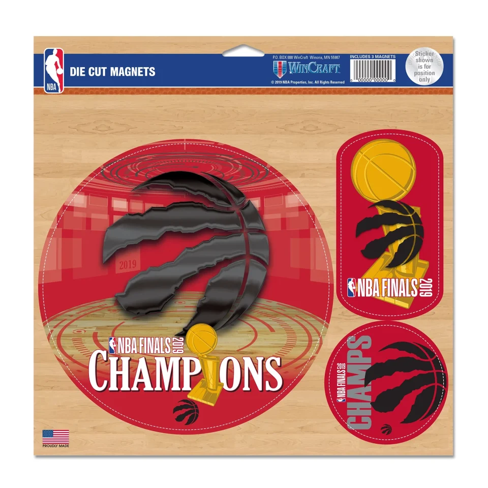 Ceramic Toronto Raptors WinCraft 2019 NBA Finals Champions Three-Piece 11'' x 11'' Indoor/Outdoor Magnet Set