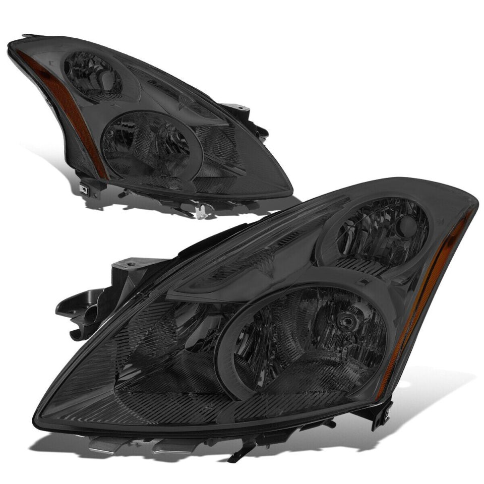Prime 10-12 Nissan Altima Sedan Pair Smoked Housing Amber Corner Headlight/Lamp