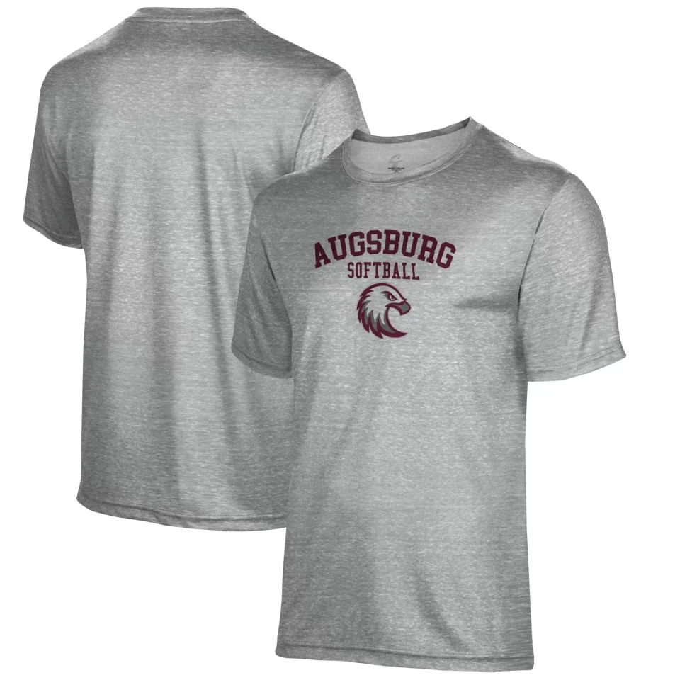 Premium Outdoor Men's Gray Augsburg University Softball Name Drop T-Shirt