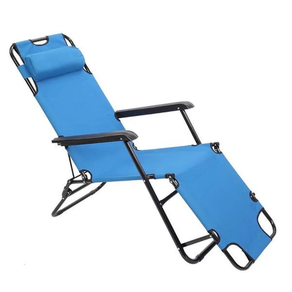 Thickened Leak-Proof Fithood RHC-202 Portable Dual Purposes Extendable Folding Reclining Chair Blue