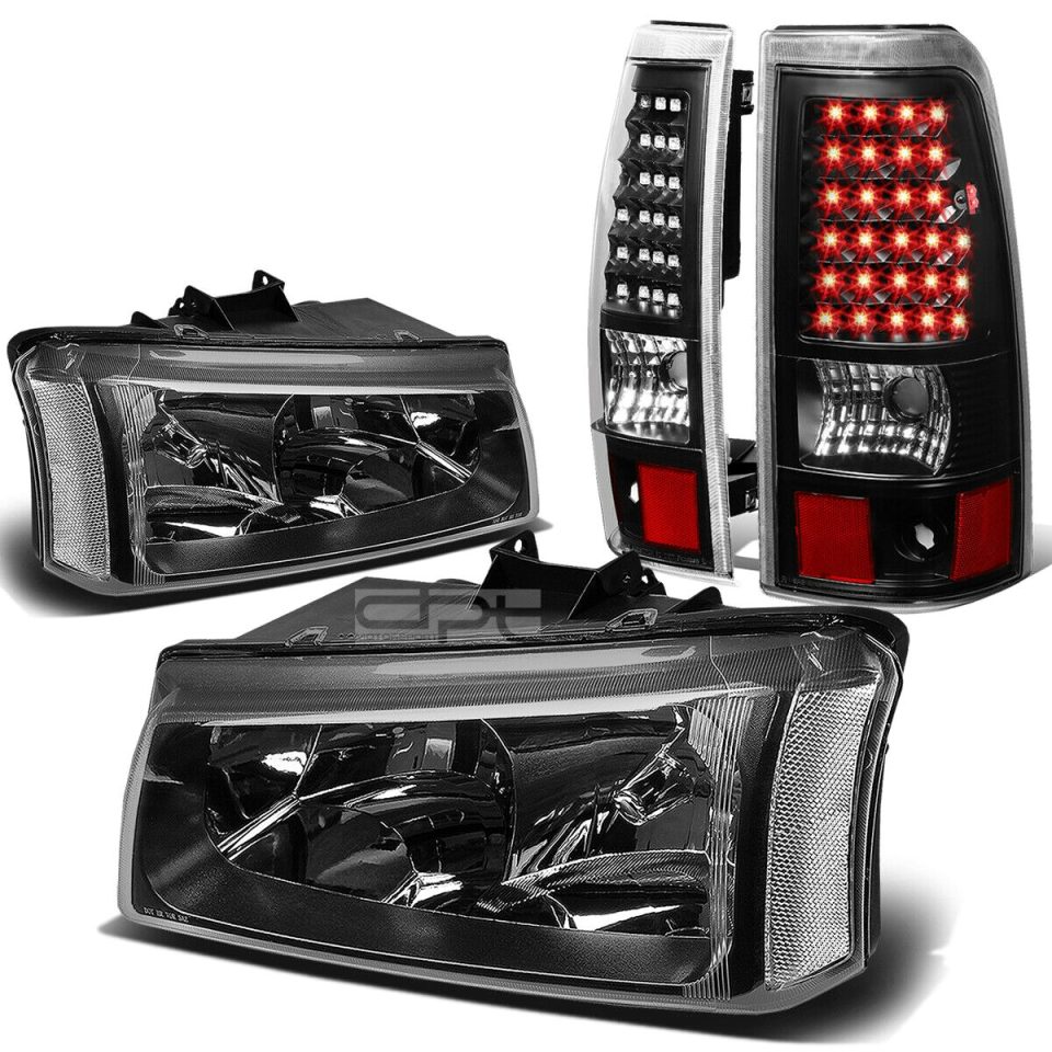 Non-Toxic Top-Rated 03-07 SILVERADO BLACK+CLEAR CORNER HEADLIGHT+LED REAR BRAKE/TAIL LIGHT/LAMP