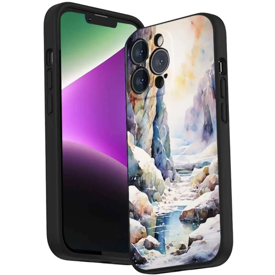 Cooking frozen-prehistoric-megalith-landscape phone case for iPhone 15 Pro for Women Men Gifts,Soft silicone Style Shockproof - frozen-prehistoric-megalith-landscape Case for iPhone 15 Pro