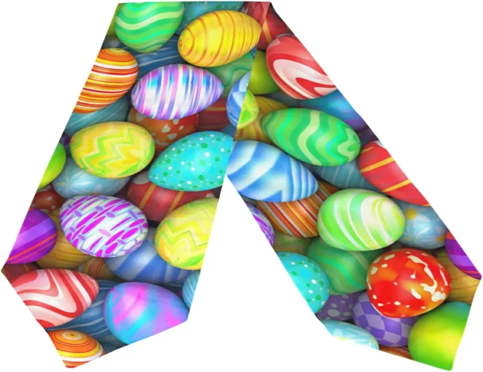 Lightweight Kitchen GZHJMY Double Sided Colorful Easter Eggs Long Polyester Table Runner 13 x 70 Inches Table Cloth Cover Placemats for Kitchen Dinning Living Holiday Home Decor