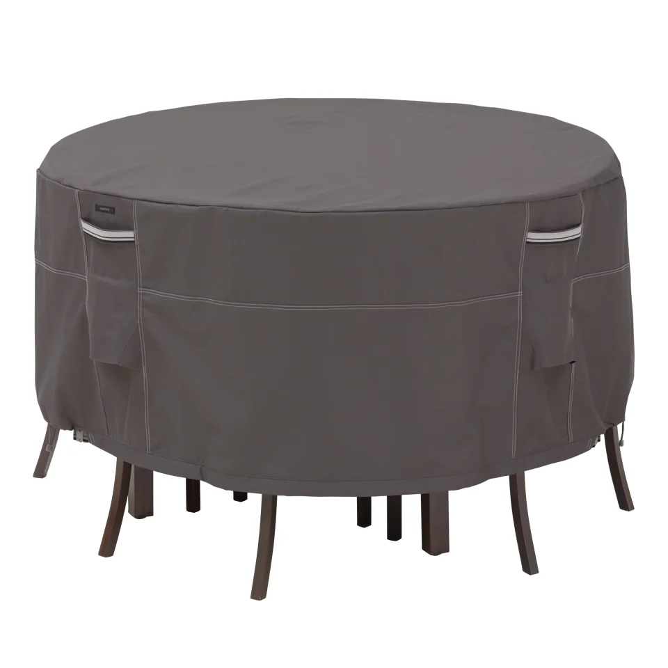 Glossy Office Classic Accessories Ravenna? Tall Round Patio Table & Chair Set Cover - Premium Outdoor Furniture Cover with Water Resistant Fabric, Small (55-187-015101-EC)