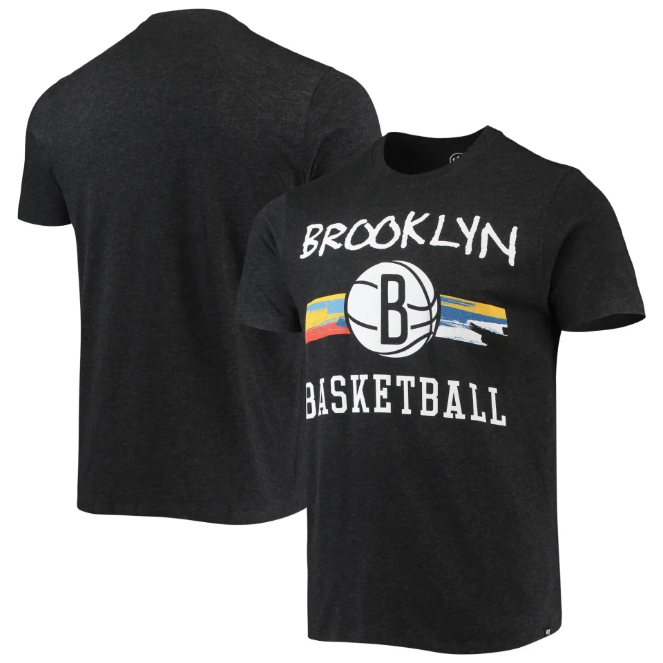 Premium Silicone Men's '47 Black Brooklyn Nets City Edition Club T-Shirt