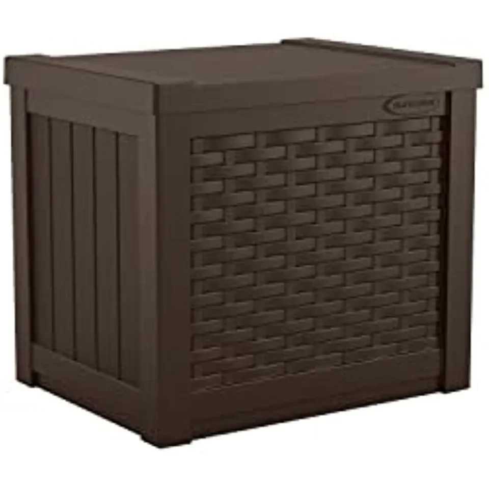 Gift-Ready Suncast 22 Gallon Small Resin Storage Seat, Java, SSW600J