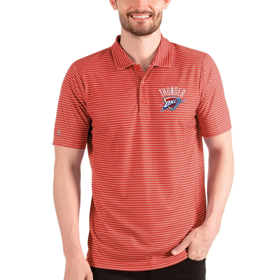 Versatile Men's Antigua Light Red/White Oklahoma City Thunder Esteem Polo