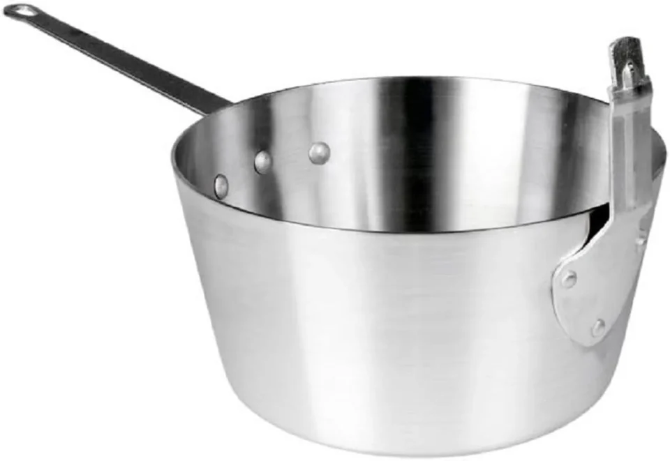 Durable Truecraftware ﾨC 7 qt Aluminum Fryer Saucepan with Front Stem Catcher- Deep Fryer for Fast Cooking and Easy Cleaning for Soup Pot French Fries Stews