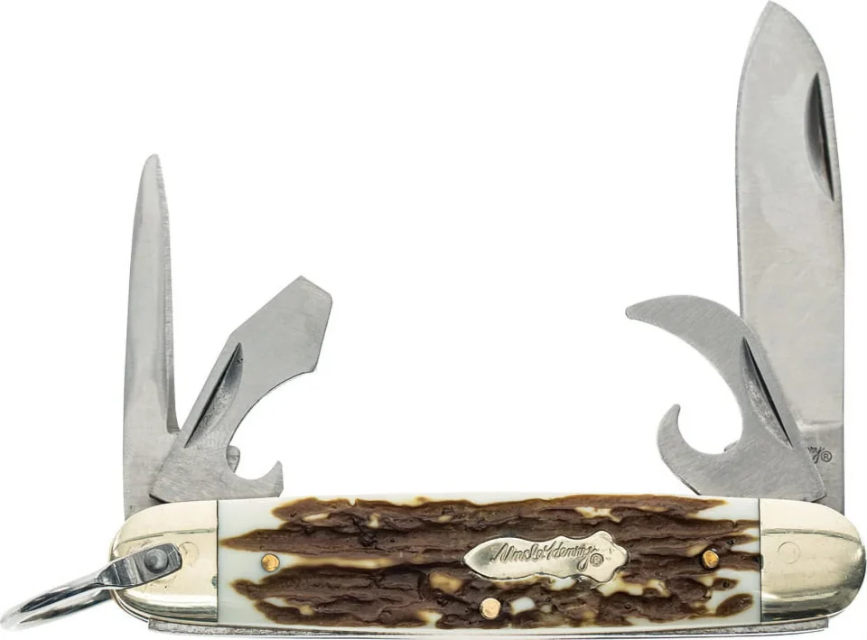 Core Schrade 1135998 Uncle Henry 2x Stainless Blades Staglon Handle Folding Knife