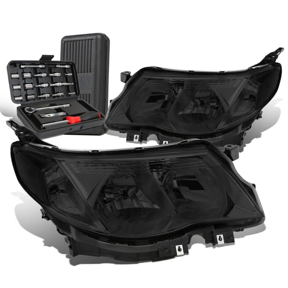 Ultimate Durable 2009-2013 Subaru ester Smoked Clear Signal Headlight Head Lamps+Tool Box