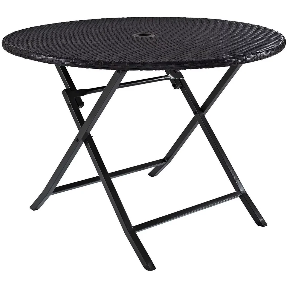 Popular HomeStock Seaside Serenity Outdoor Wicker Folding Table Brown