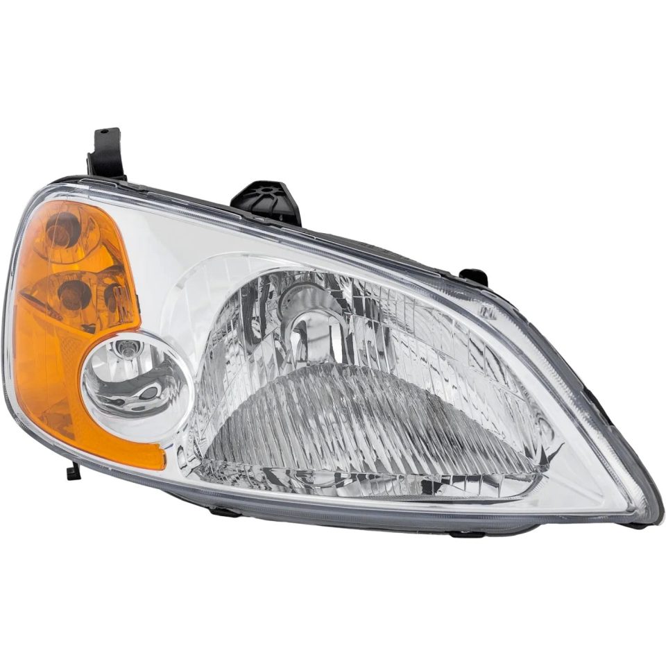 Dining Halogen Headlight For 2001-2003 Honda Civic Sedan Models Right w/ Bulb