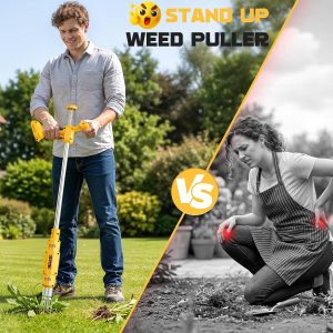 Dining Stand Up Weed Puller. Ecarke Brushless Electric Weed Puller. Compatible with DeWalt 20V Battery