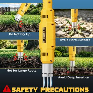 Dining Stand Up Weed Puller. Ecarke Brushless Electric Weed Puller. Compatible with DeWalt 20V Battery