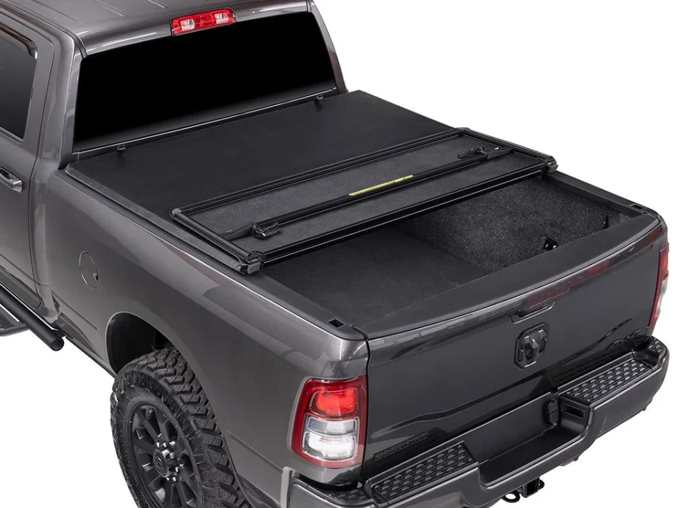 Leak-Proof Tonno Pro by RealTruck Hard Fold, Hard Folding Truck Bed Tonneau Cover | HF-565 | Compatible with 2007 - 2013 Toyota Tundra w/o Utility Track System 8' 2 Bed (97.6)