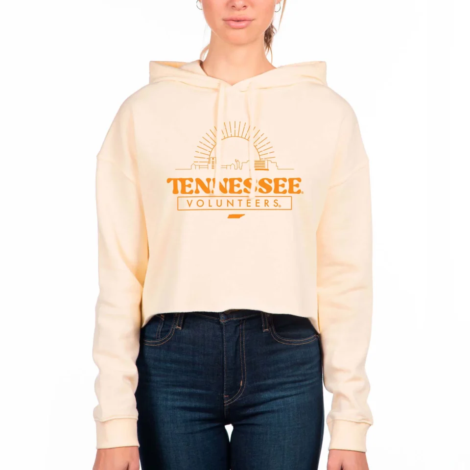 Bamboo Versatile Women's Uscape Apparel Cream Tennessee Volunteers Fleece Crop Hoodie
