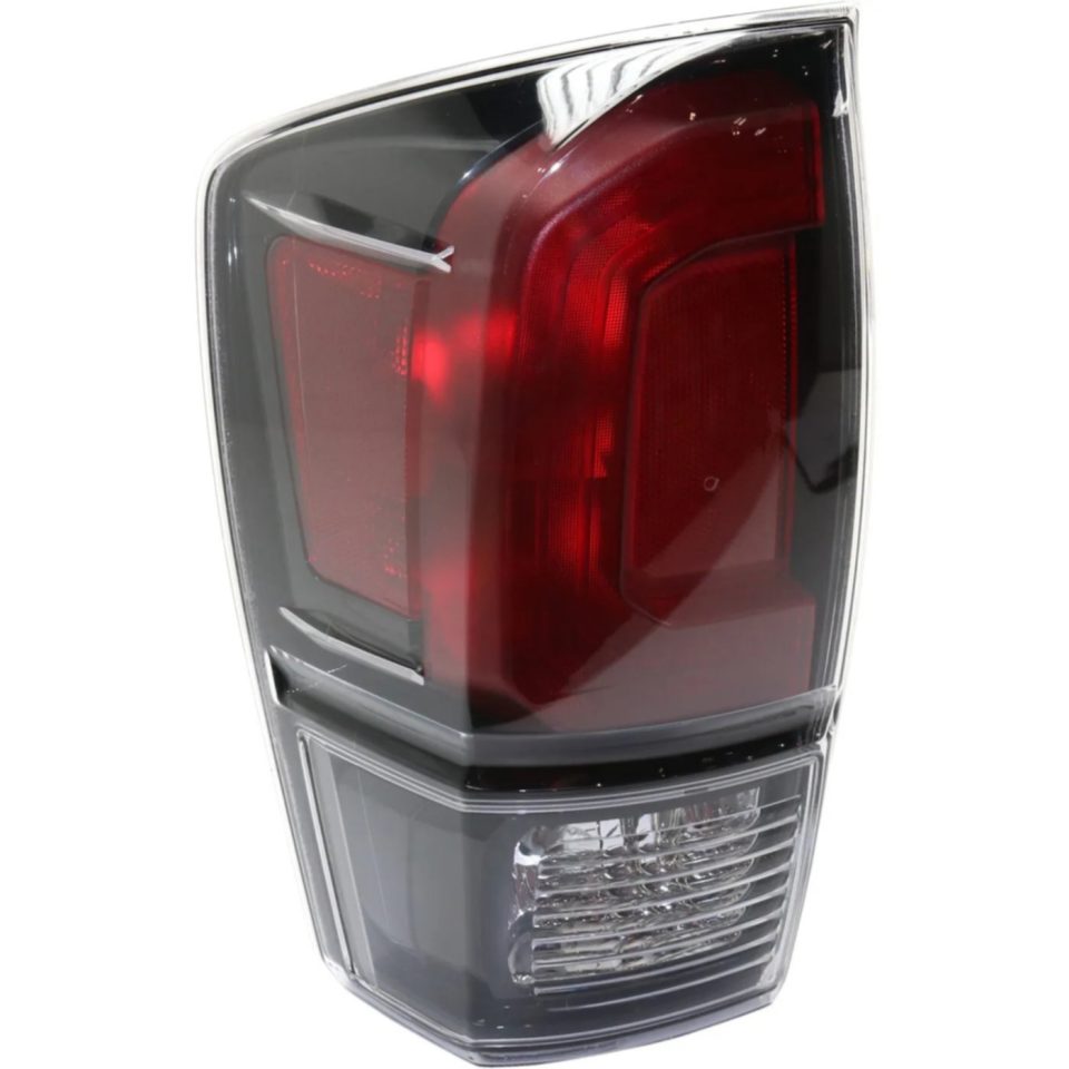 Premium Glass Halogen Tail Light For 2017 Toyota Tacoma Left Clear/Red w/ Blk Interior/Bulbs