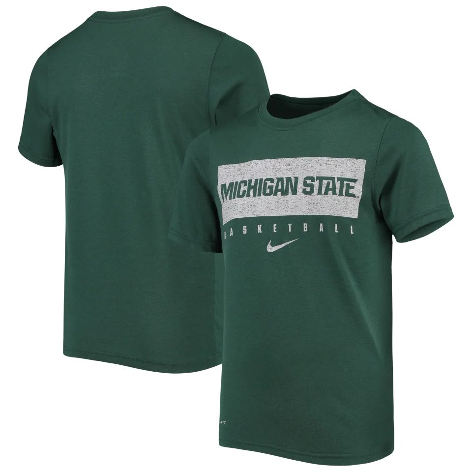 Ultimate Long-Lasting Youth Nike Green Michigan State Spartans Legend Basketball Practice Performance T-Shirt