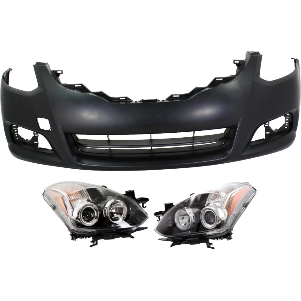 Cast Iron Durable Headlight Kit For 2010-2013 Nissan Altima Driver and Passenger Side Halogen