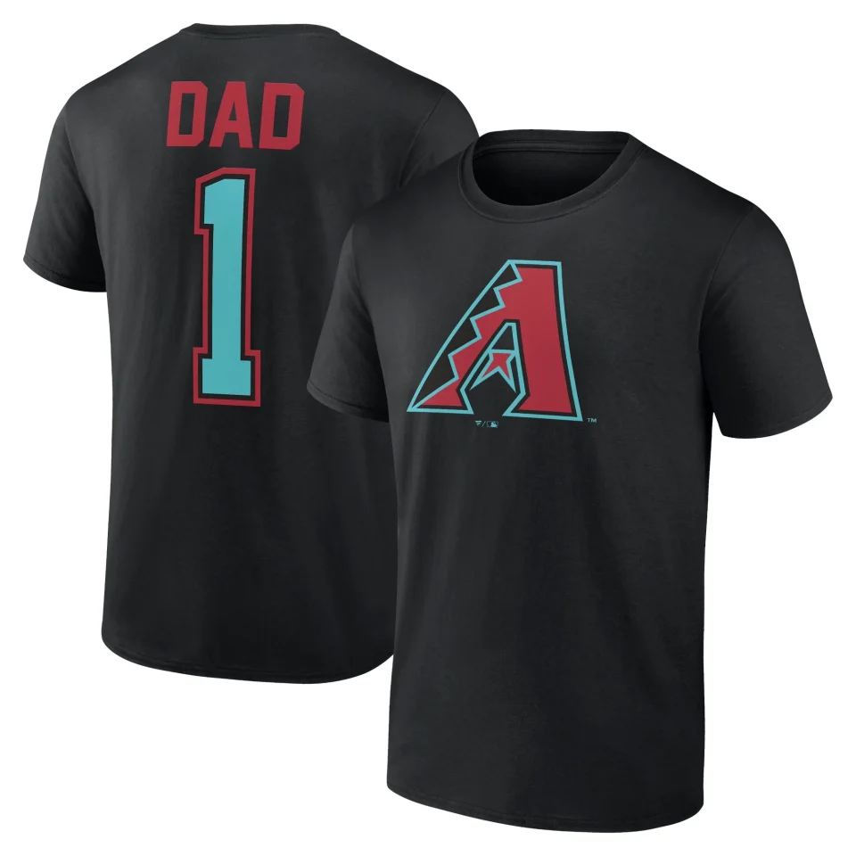 Essential Food-Grade Men's Fanatics Branded Black Arizona Diamondbacks Father's Day #1 Dad T-Shirt