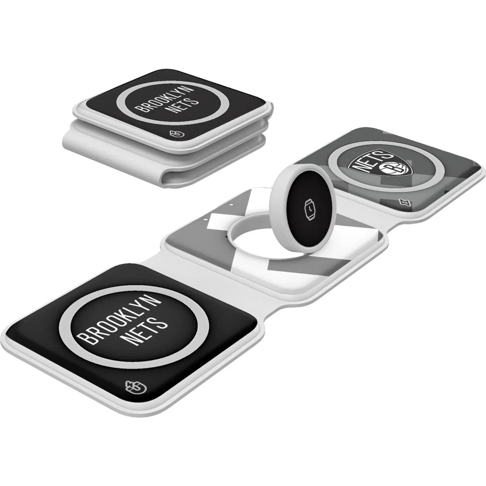 Home Keyscaper Brooklyn Nets 3-in-1 Foldable Charger