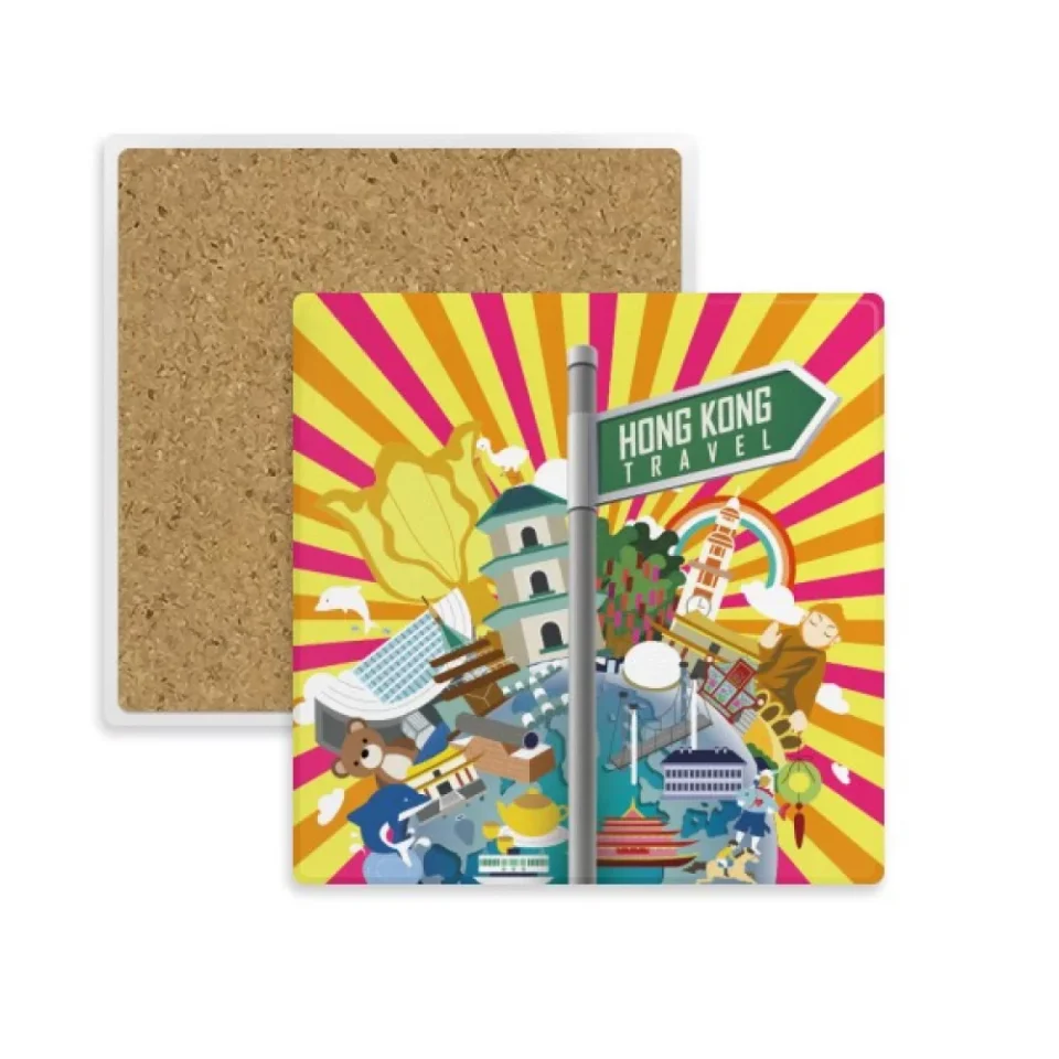 Ultimate Cooking Hong Kong Sightseeing Place China Square Coaster Cup Mat Mug Subplate Holder Insulation Stone