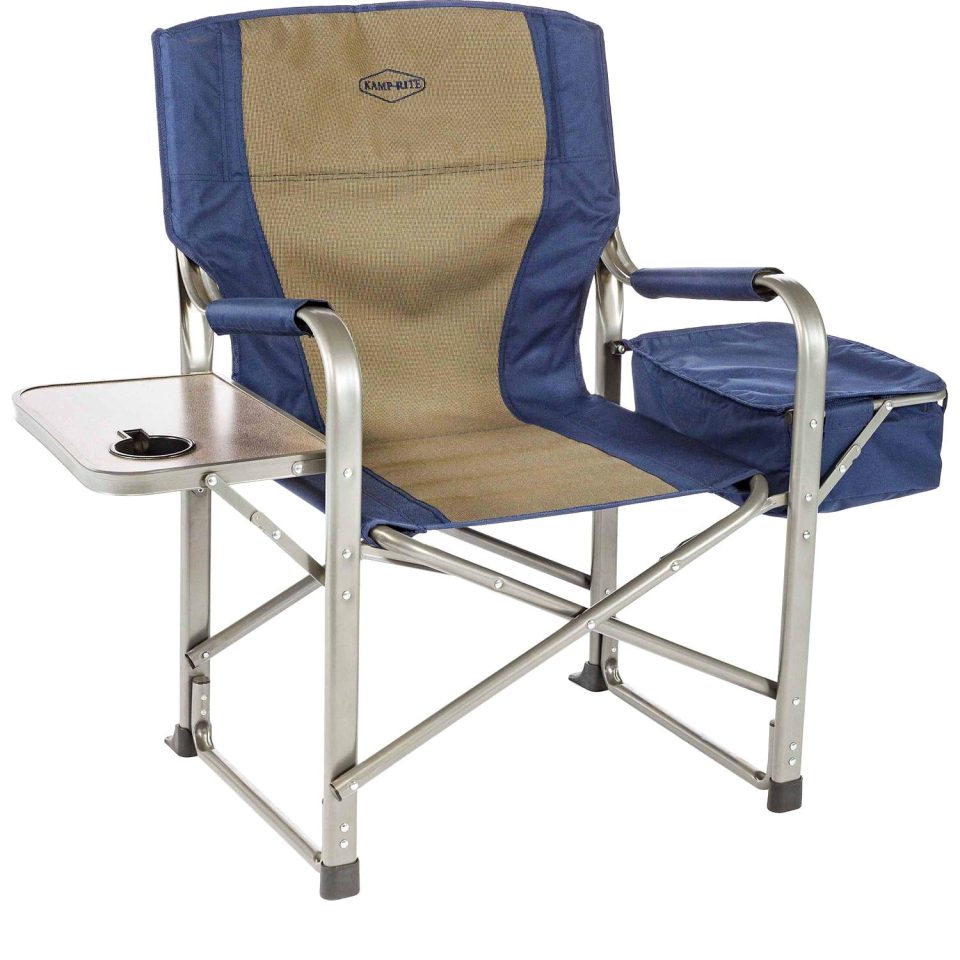 Clear Kamp-Rite Director's Chair with Side Table and Cooler, 225 lb. Weight Capacity