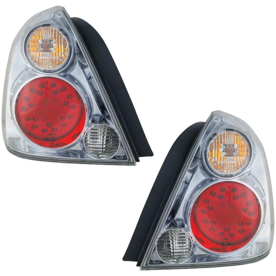 Ceramic Tail Light Set For 2002-2006 Nissan Altima Left and Right Clear/Red LED Assembly