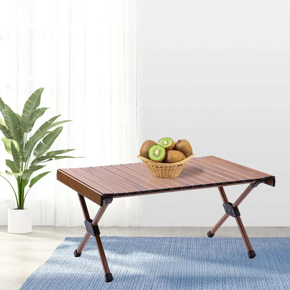 Glass Portable Table Picnic Folding Roll Up Outdoor Camping Beach Travel Table