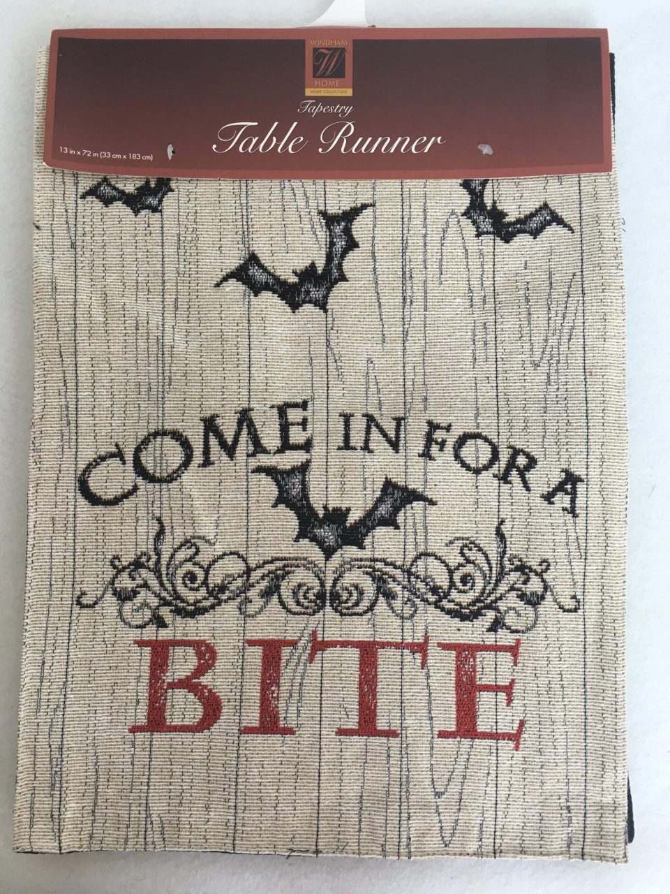 Essential Glass Halloween Come In For A Bite Tapestry Table Runner
