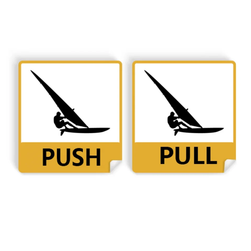 Multi-Purpose Sports Surfing Sailboat Player Push Pull Door Sign Vinyl Stickers Shop