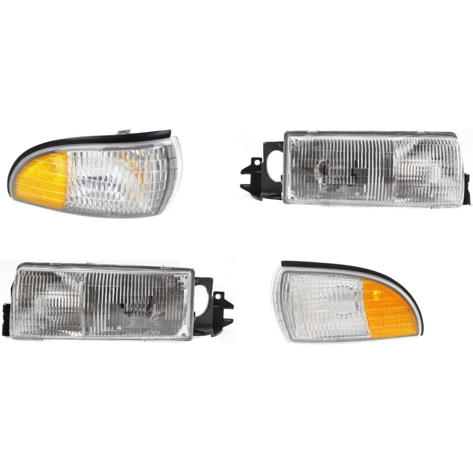 Long-Lasting Headlight Kit For 91-96 Chevrolet Caprice Front Left and Right 4Pc