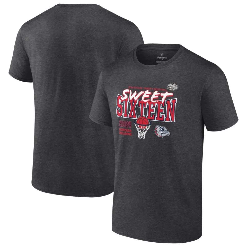 Cleaning Unisex Fanatics Branded Charcoal Gonzaga Bulldogs 2024 NCAA Women's Basketball Tournament March Madness Sweet 16 Fast