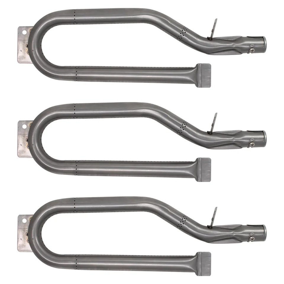 Glossy Best-Selling 3-Pack BBQ Gas Grill Tube Burner Replacement Parts for Outdoor Gourmet BQ05037-2 - Compatible Barbeque Stainless Steel Pipe Burners