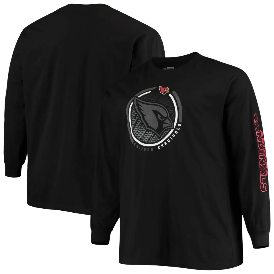 Food-Grade Silicone Men's Fanatics Branded Black Arizona Cardinals Big & Tall Color Pop Long Sleeve T-Shirt