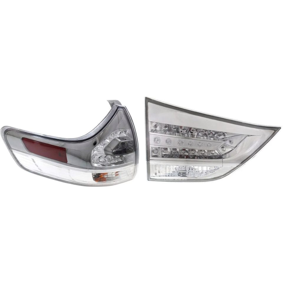 Core Eco-Friendly Tail Light Set For 2011-2020 Toyota Sienna LH Inner Outer Clear/Red Halogen CAPA
