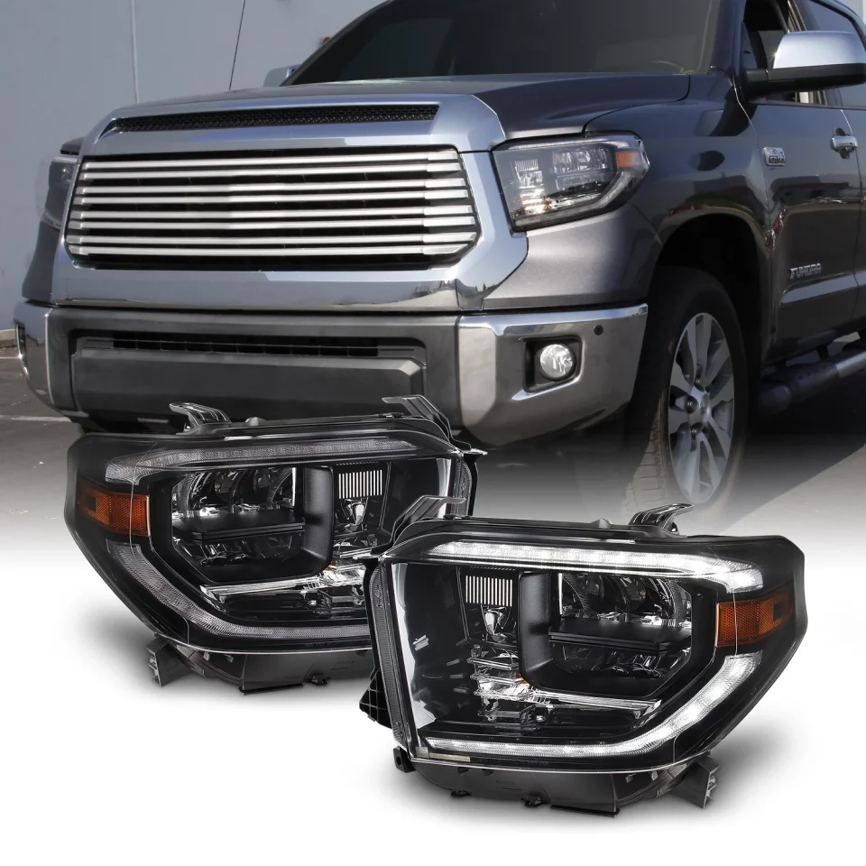 Ceramic Gift-Ready AKKON - For 2014-2017 Toyota Tundra [Factory NON-LED DRL Model] Full LED Retrofit Headlight Assemblies