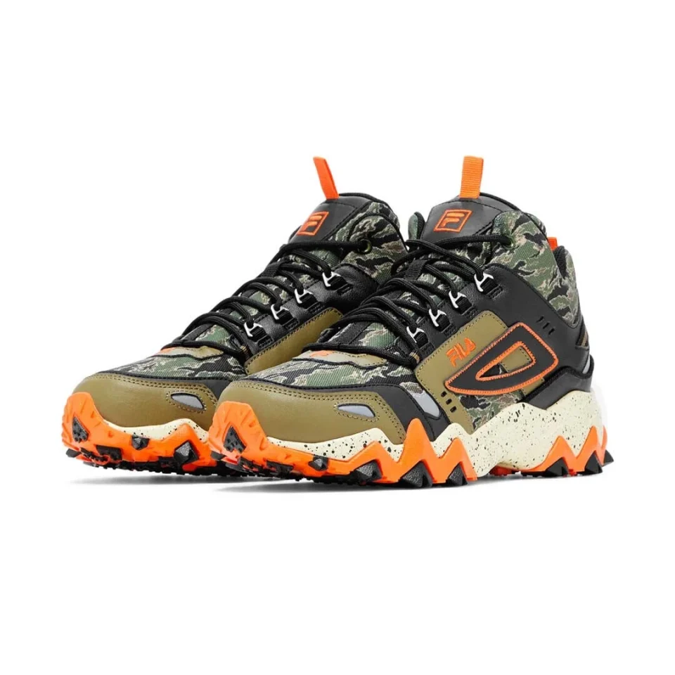 Bamboo Thickened FILA OAKMONT MID TRAINERS SNEAKERS MEN SHOES CAMOUFLAGE/BLACK/ORANGE SIZE 8 NEW