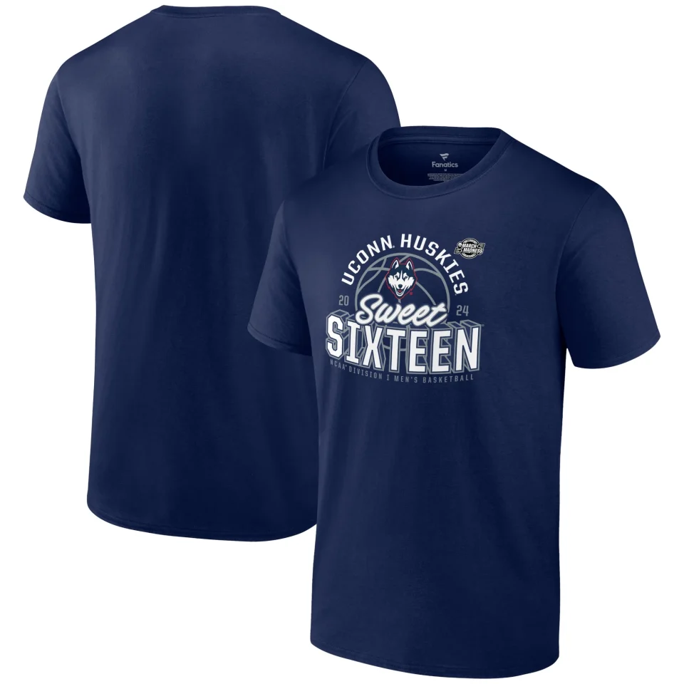 Durable Men's Fanatics Branded Navy UConn Huskies 2024 NCAA Men's Basketball Tournament March Madness Sweet Sixteen Defensive