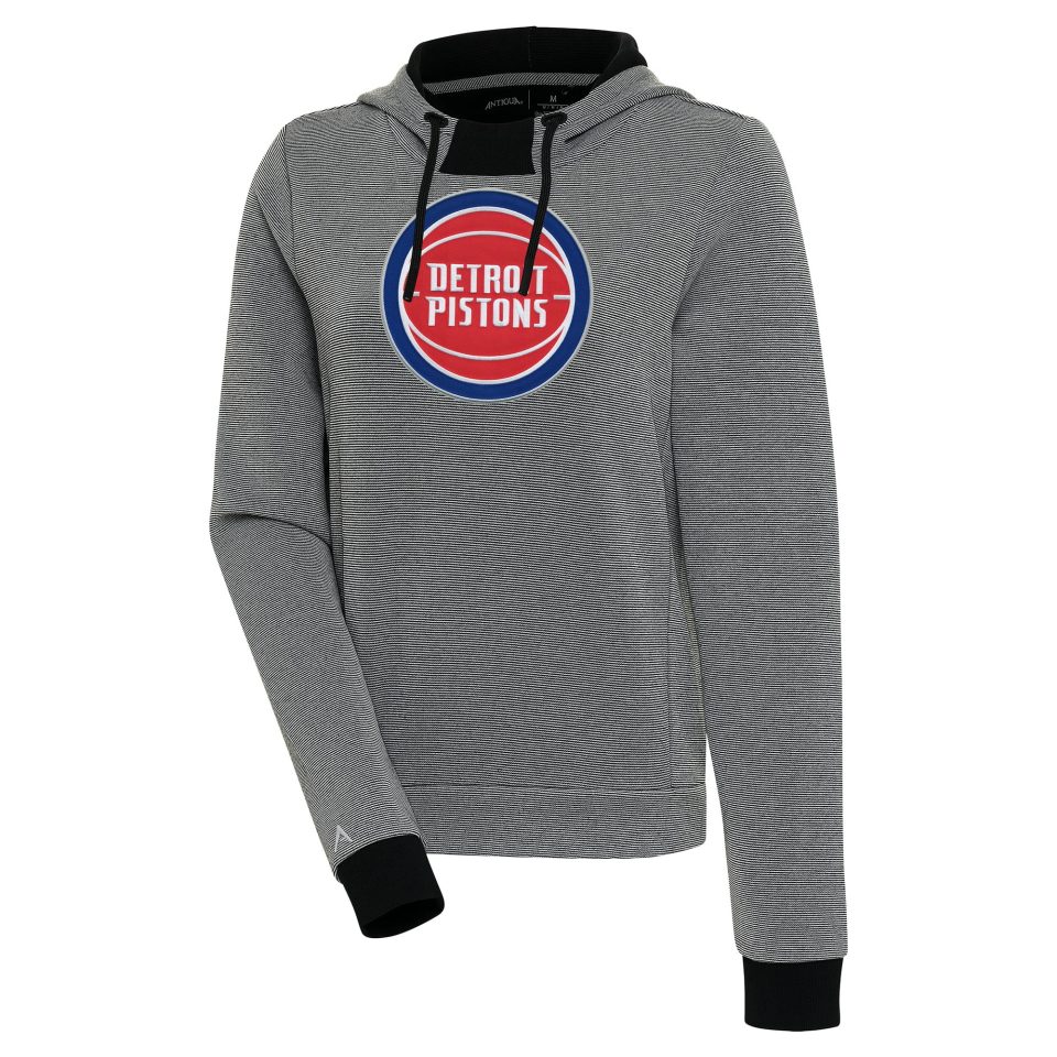 Outdoor Cooking Women's Antigua Black Detroit Pistons Axe Bunker Tri-Blend Pullover Hoodie